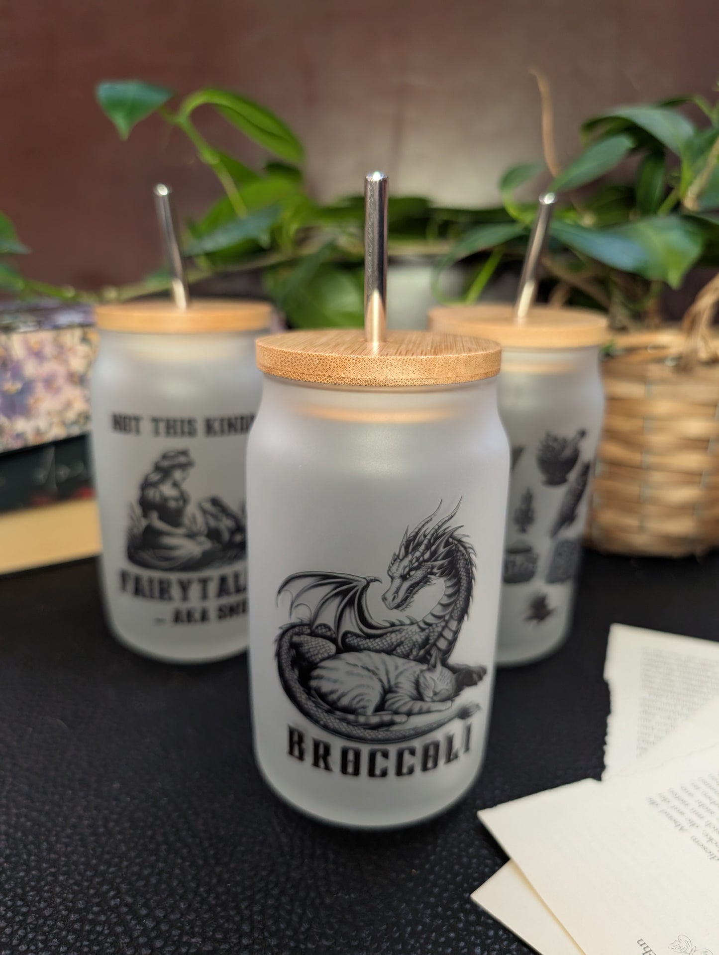Bookish Frosted Glass Tumbler