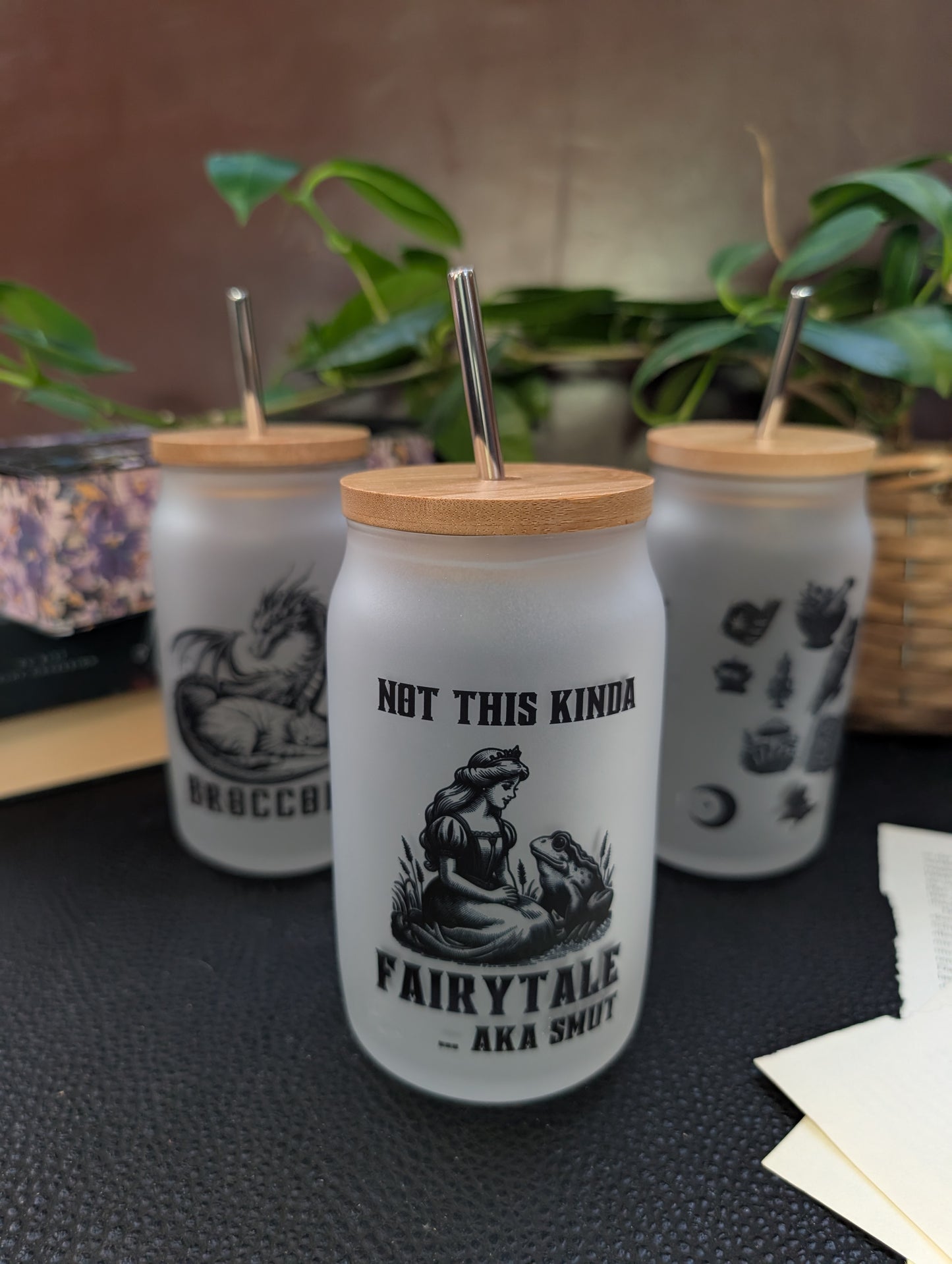Bookish Frosted Glass Tumbler