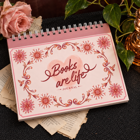 Reading Journal Books are Life Blush Garden