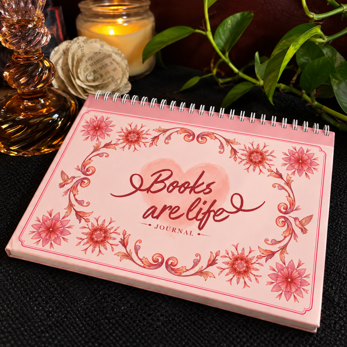 Reading Journal Books are Life Blush Garden