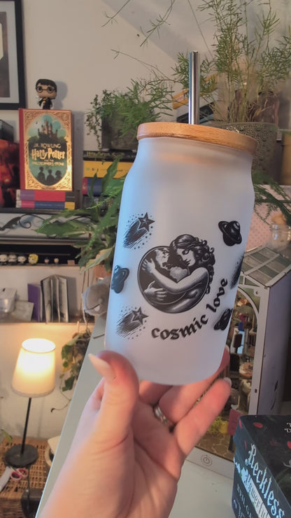 Bookish Frosted Glass Tumbler