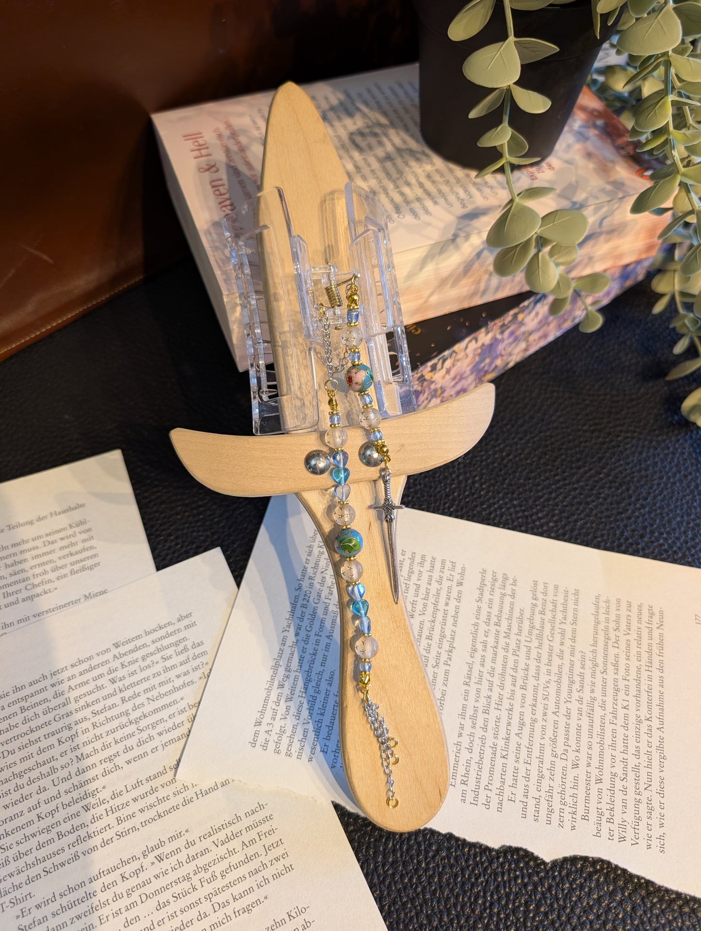 Booklover Hair Clip mit Charms und Perlen