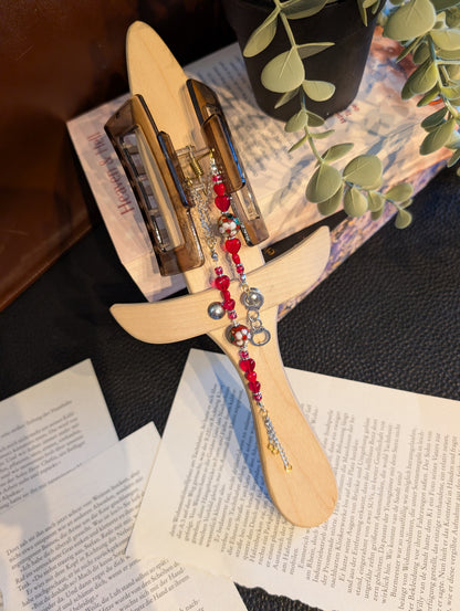 Booklover Hair Clip mit Charms und Perlen