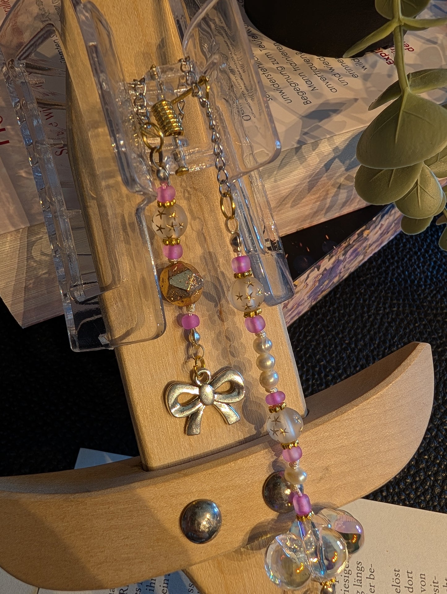 Booklover Hair Clip mit Charms und Perlen