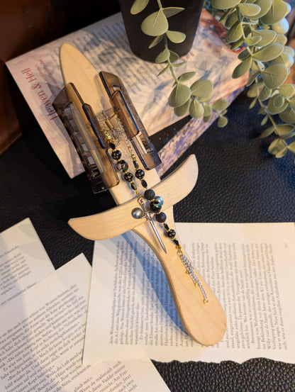 Booklover Hair Clip mit Charms und Perlen